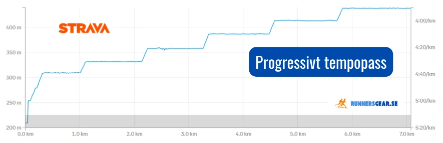 Effektivt traningspass lopning 30 minuter progressivt tempo