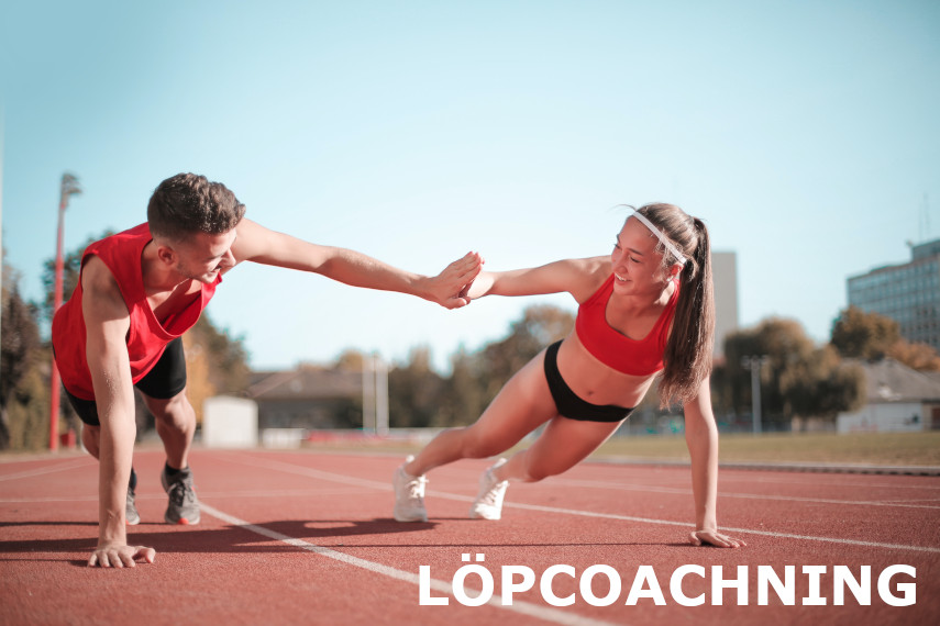 Löpcoach på löparbana