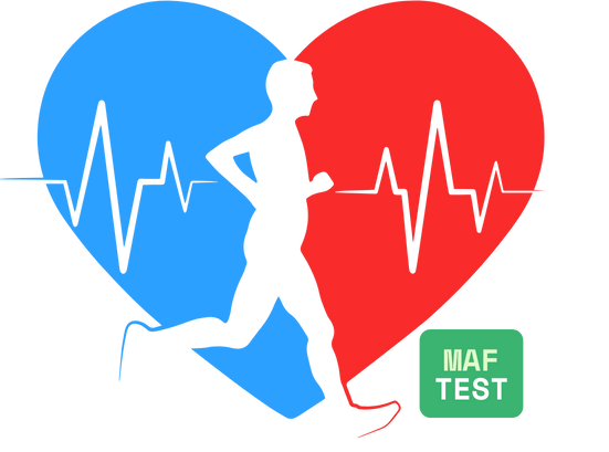 MAF-test ikon med löpare och ett hjärta med pulsslag