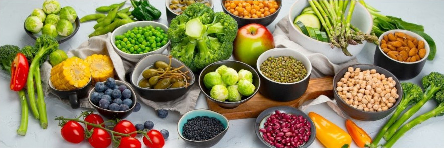 Exempel på råvaror i vegansk matlagning